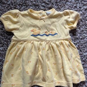 Carter's Vintage Y2K Yellow Rubber Duck Embroidered Dress | Size 0-3 months
